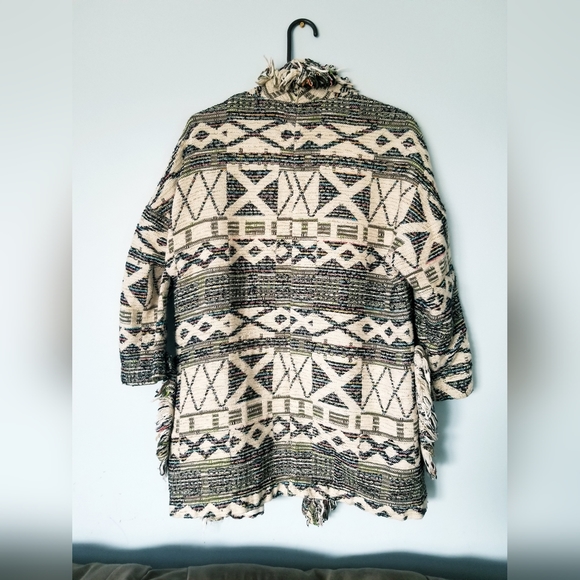 Zara // Woven Boho Fringe Jacket - Picture 2 of 4